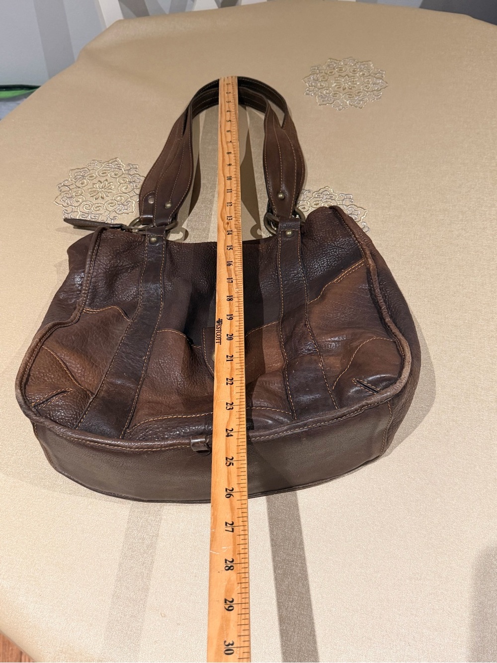Caterina lucchi Classic Brown Leather Tote Bag - Made in Italy - Picture 3 of 9